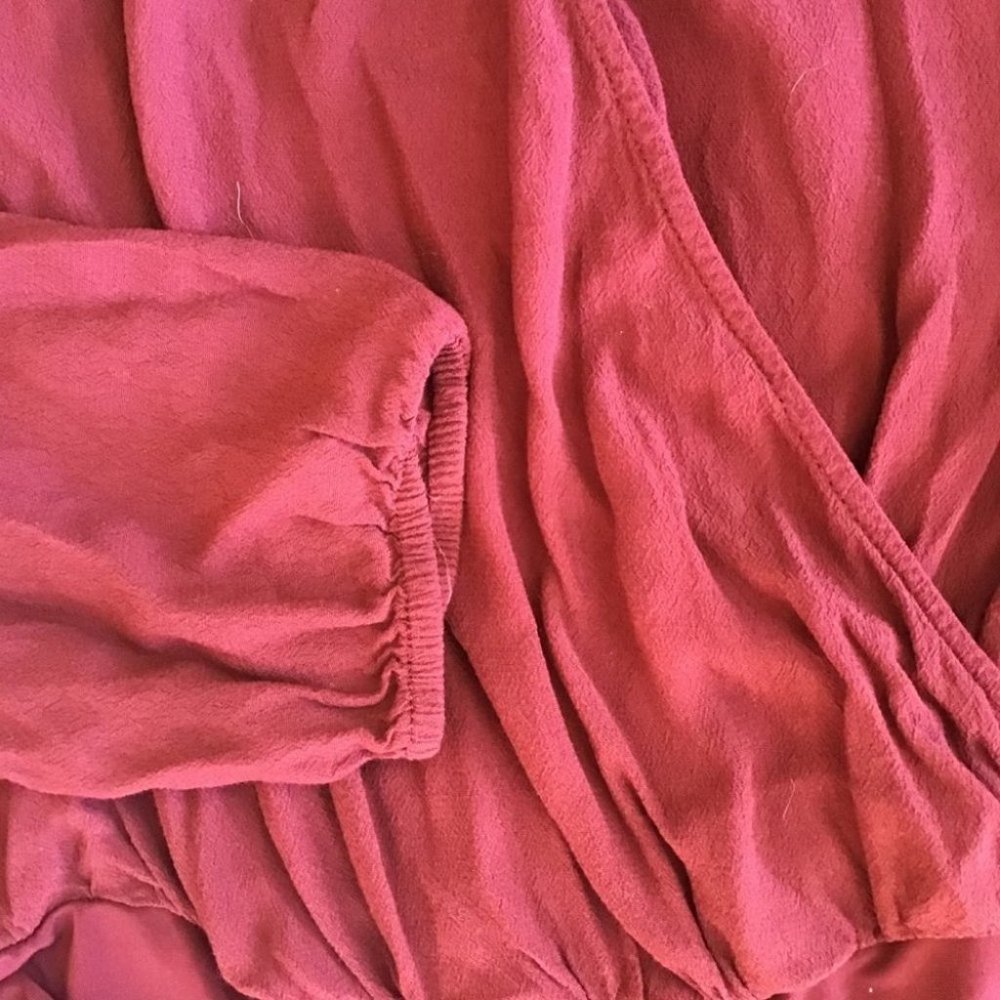 Forever 21 Burgundy Surplice Longsleeve Body Suit - Picture 5 of 6